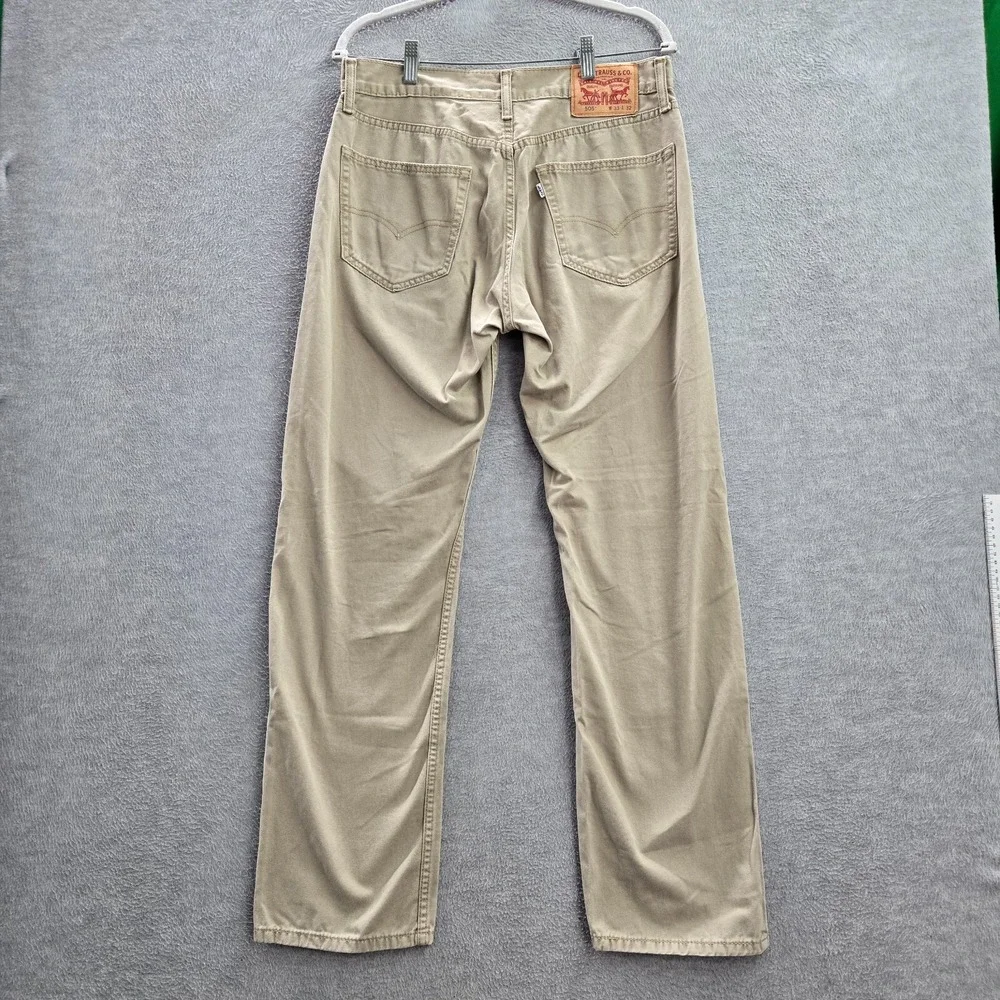 Levi's  505 Men Jeans 33x32 Beige Denim Straight‎ Pockets Mid Rise Cotton